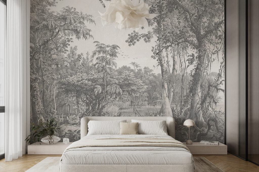 Drawing of trees and plants