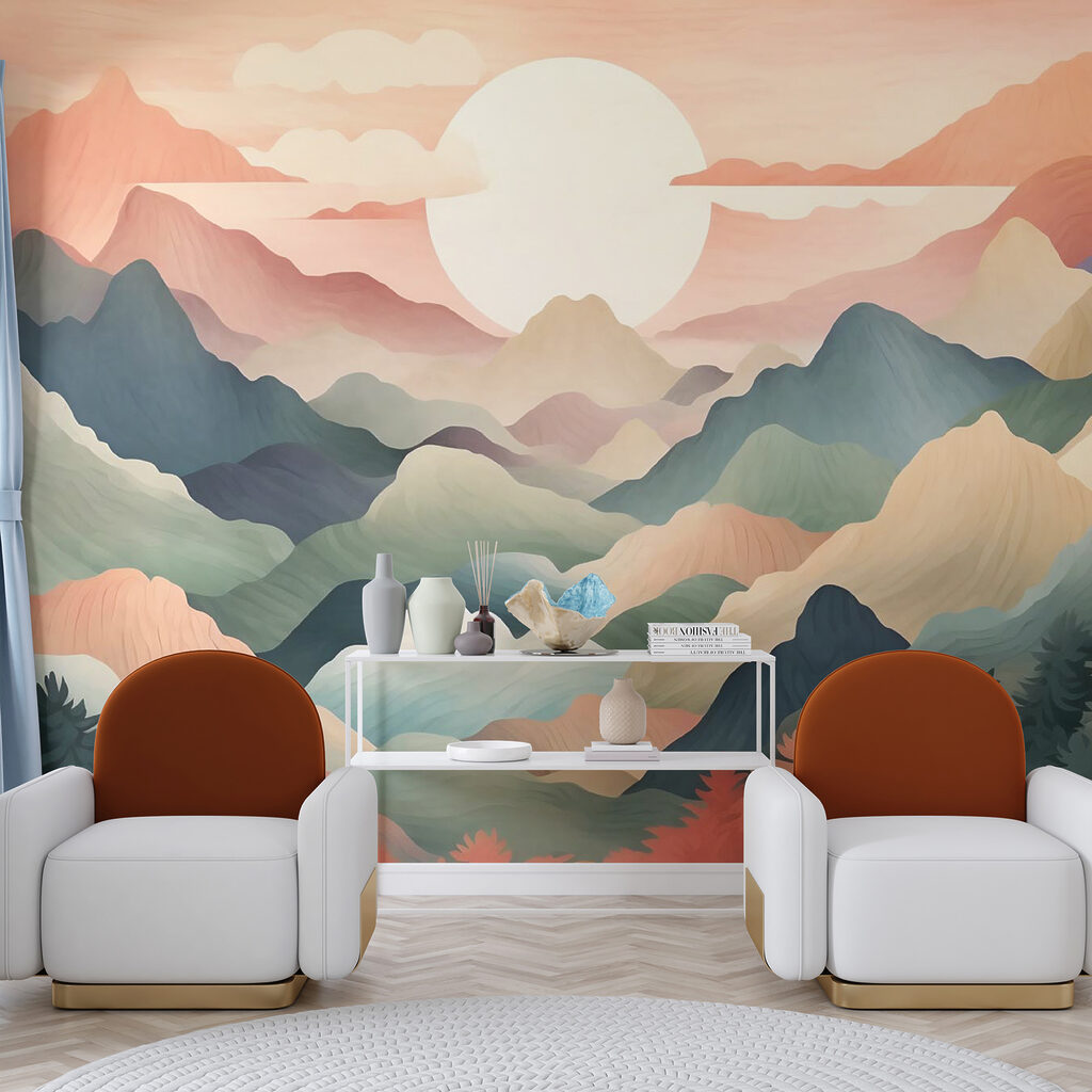 Landscape with mountains and trees