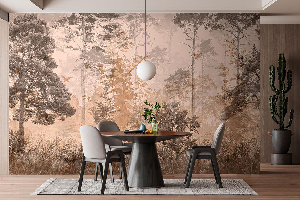 Forest with trees and plants