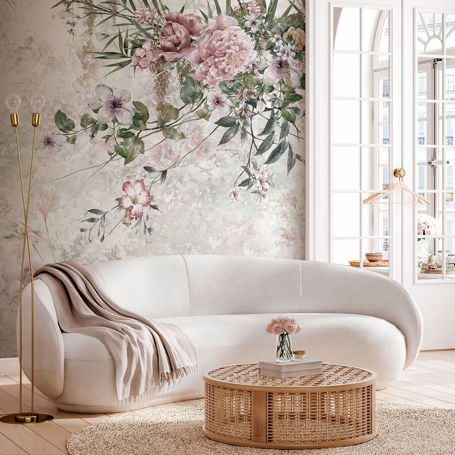 Pittura di fiori su sfondo bianco Pittura di fiori su sfondo bianco