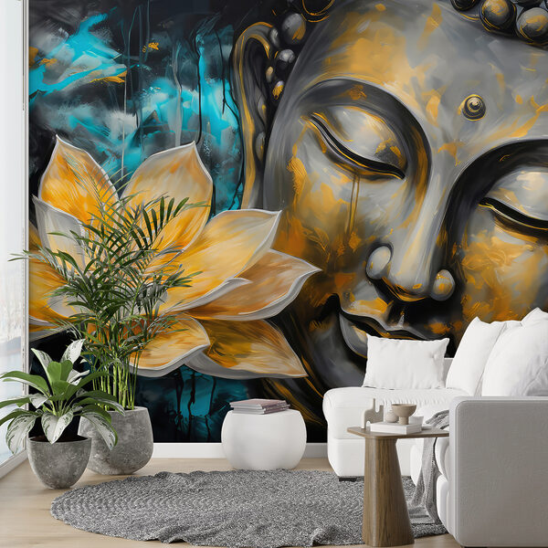 Pittura di un volto e di un fiore Pittura di un volto e di un fiore