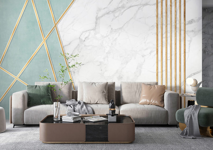 Elegante design in marmo e menta