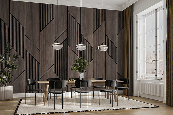 Una boiserie con linee nere Una boiserie con linee nere
