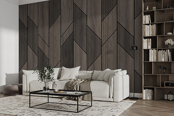 Una boiserie con linee nere Una boiserie con linee nere