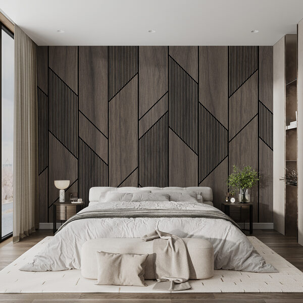 Una boiserie con linee nere Una boiserie con linee nere