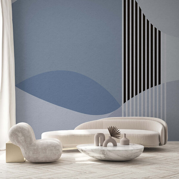 Uno sfondo blu e bianco con linee e cerchi neri Uno sfondo blu e bianco con linee e cerchi neri