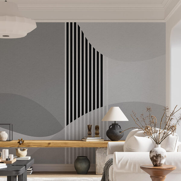 Uno sfondo grigio e bianco con linee e cerchi neri Uno sfondo grigio e bianco con linee e cerchi neri