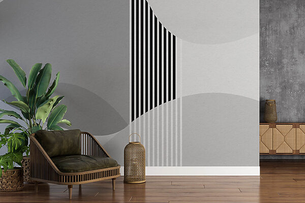 Uno sfondo grigio e bianco con linee e cerchi neri Uno sfondo grigio e bianco con linee e cerchi neri