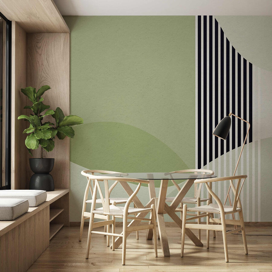 Un disegno geometrico verde e nero
