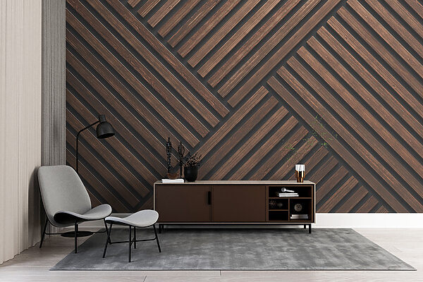 Una boiserie con linee nere Una boiserie con linee nere