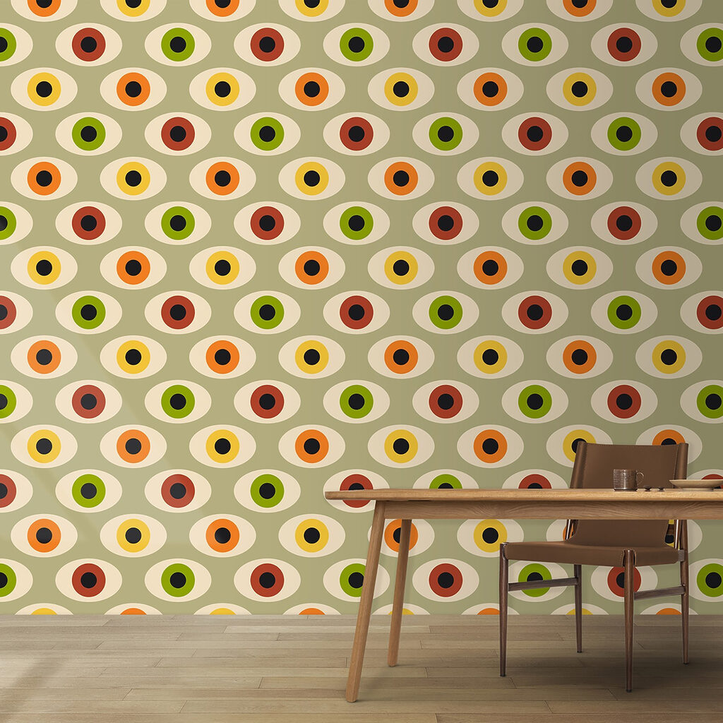 A pattern of colorful ovals