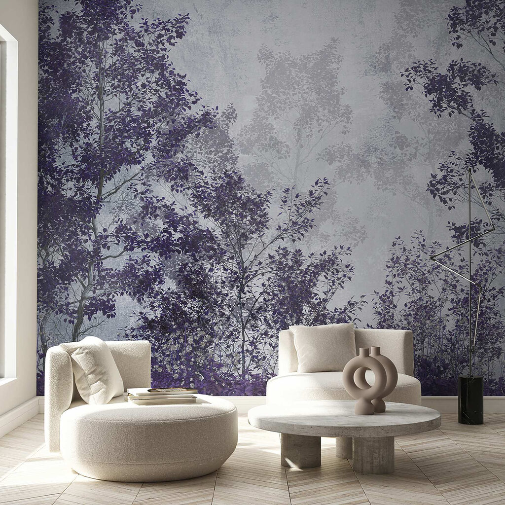 A group of trees with purple leaves A group of trees with purple leaves