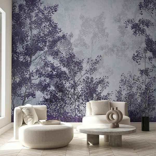 A group of trees with purple leaves A group of trees with purple leaves