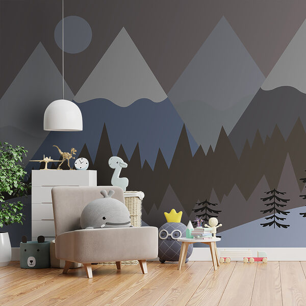 Un paesaggio montano con alberi e neve Un paesaggio montano con alberi e neve