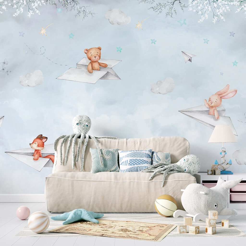 A paper planes and teddy bears