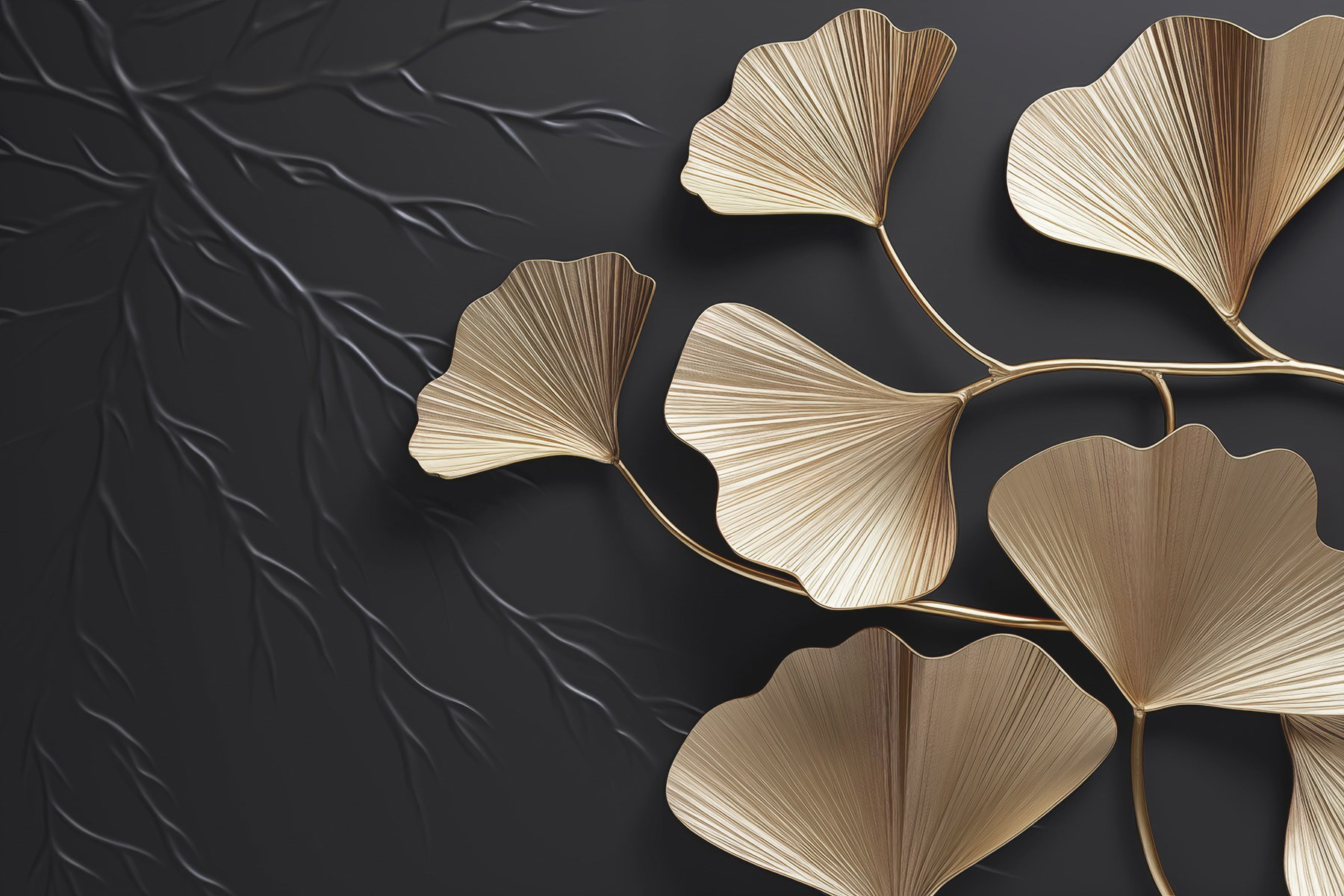 Elegant leaves against a dark backdrop