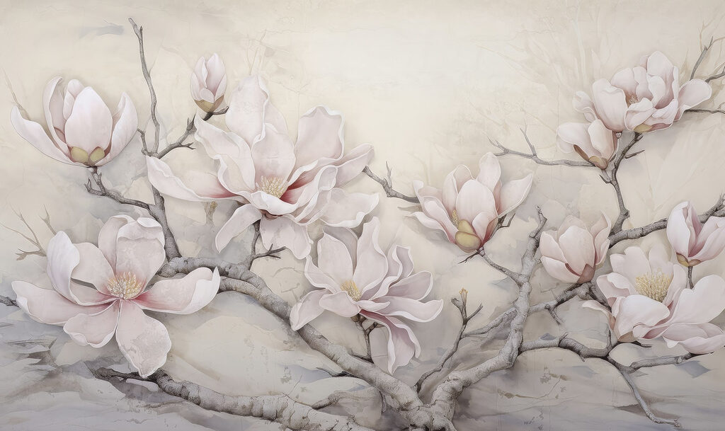 Pittura di fiori su un ramo Pittura di fiori su un ramo