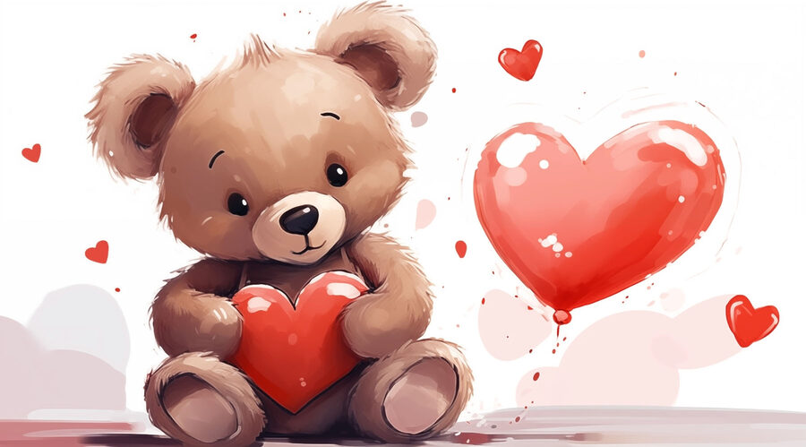 Orsacchiotto con cuore in mano Orsacchiotto con cuore in mano