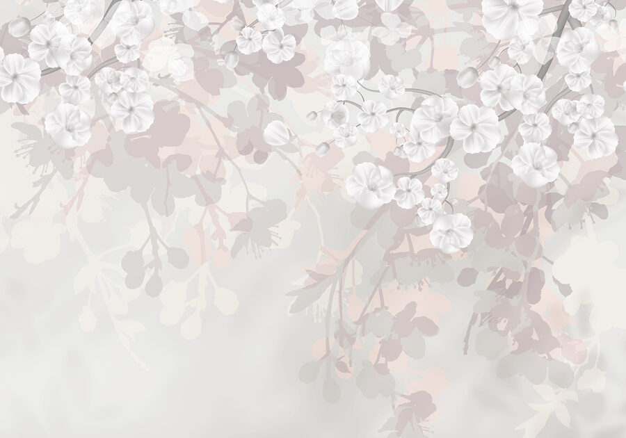 Fiori bianchi su sfondo bianco
