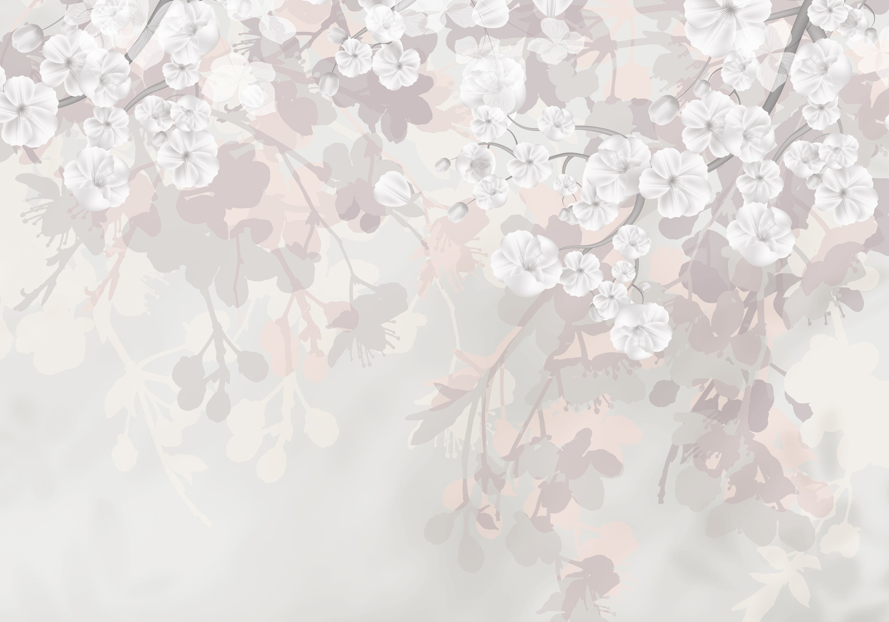 White flowers on a white background