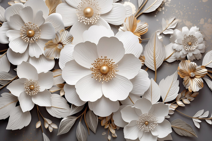 Eleganti fiori di carta dai toni tenui