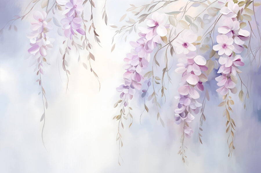 Pittura di fiori su un ramo