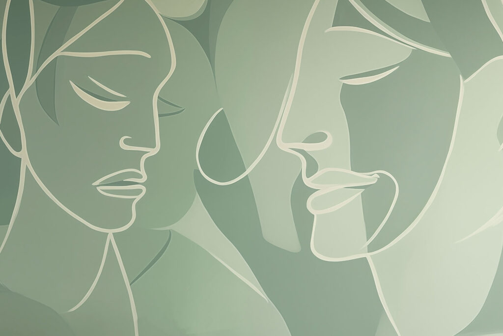 Disegno di un volto di donna’. Disegno di un volto di donna’.