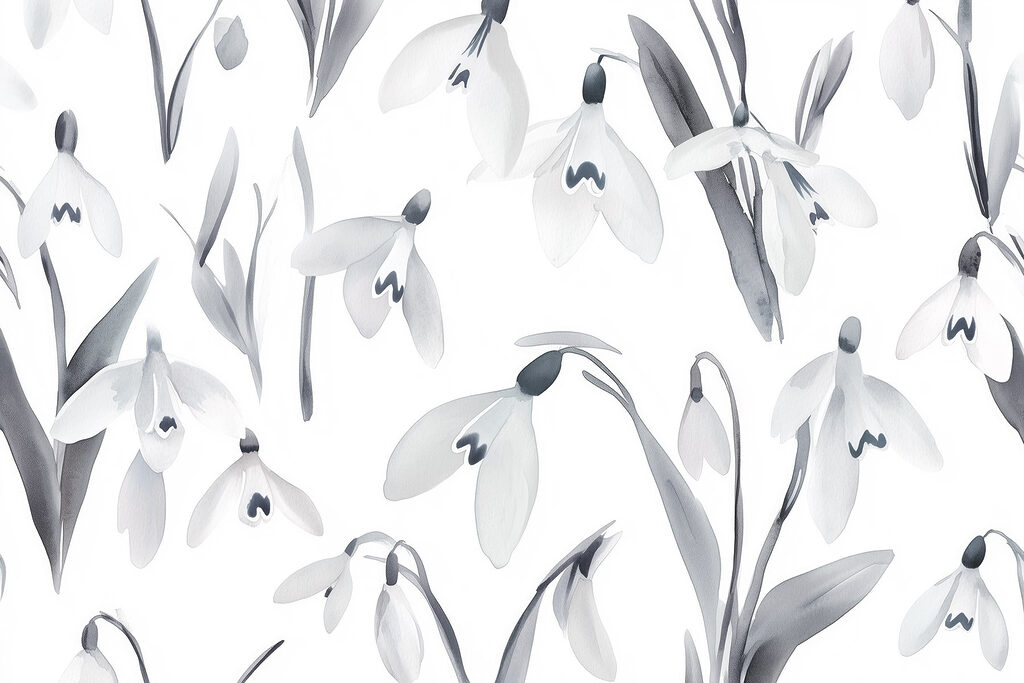 Fiori bianchi con foglie grigie Fiori bianchi con foglie grigie