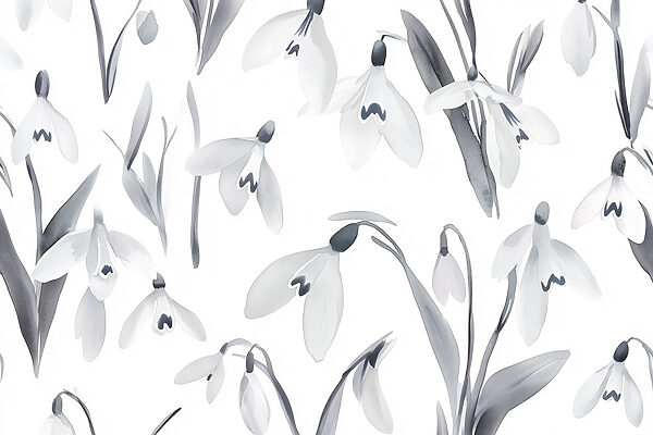 Fiori bianchi con foglie grigie Fiori bianchi con foglie grigie