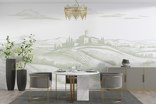 Paesaggio con casa e campi Paesaggio con casa e campi