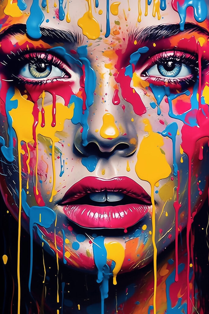 Woman with paint on her face Woman with paint on her face