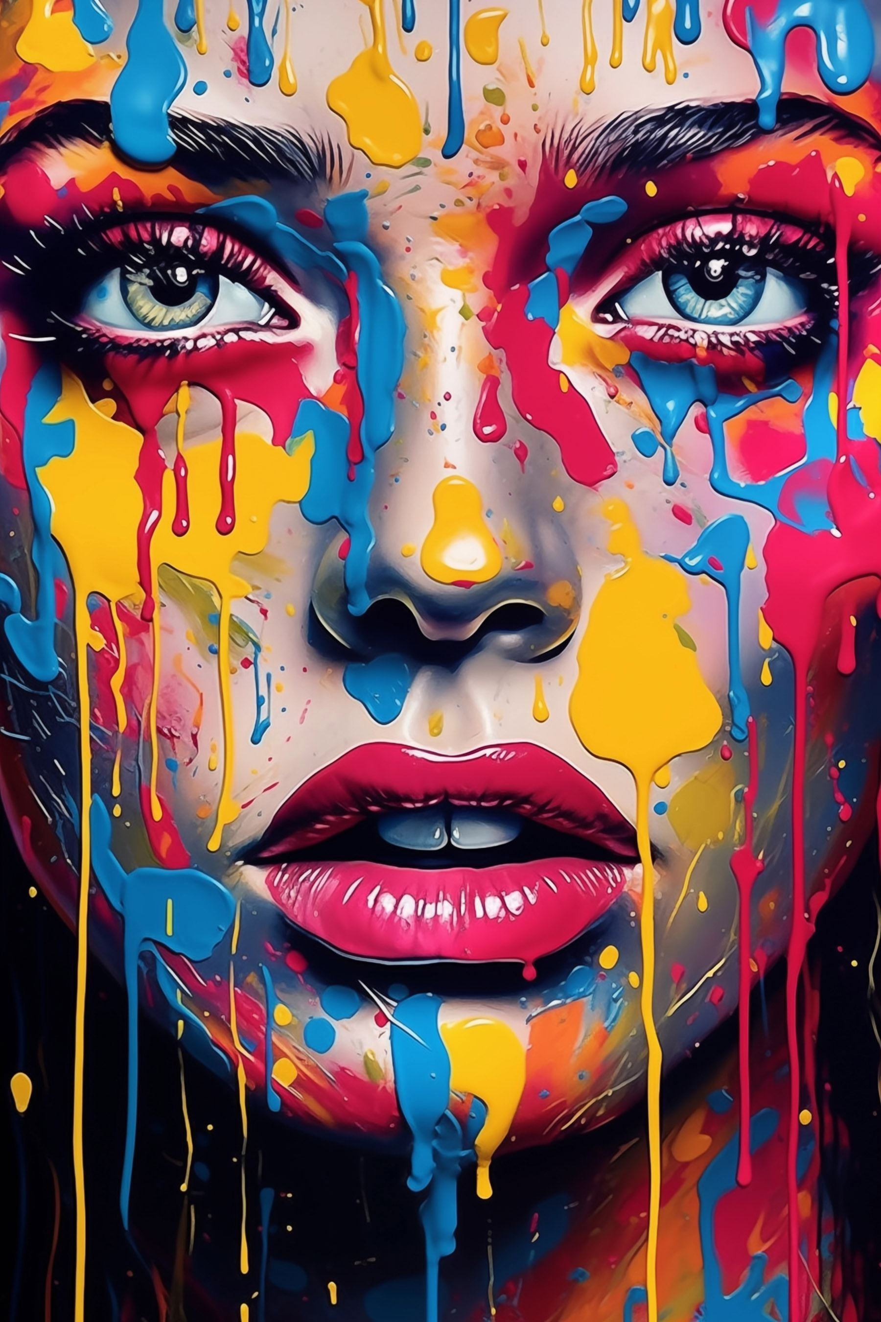 Woman with paint on her face Woman with paint on her face