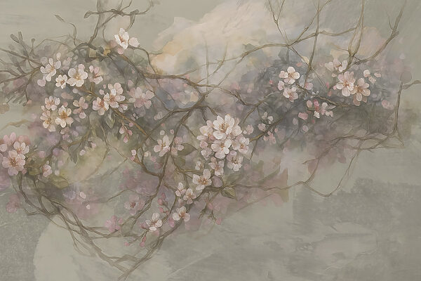 Pittura di fiori su un ramo Pittura di fiori su un ramo