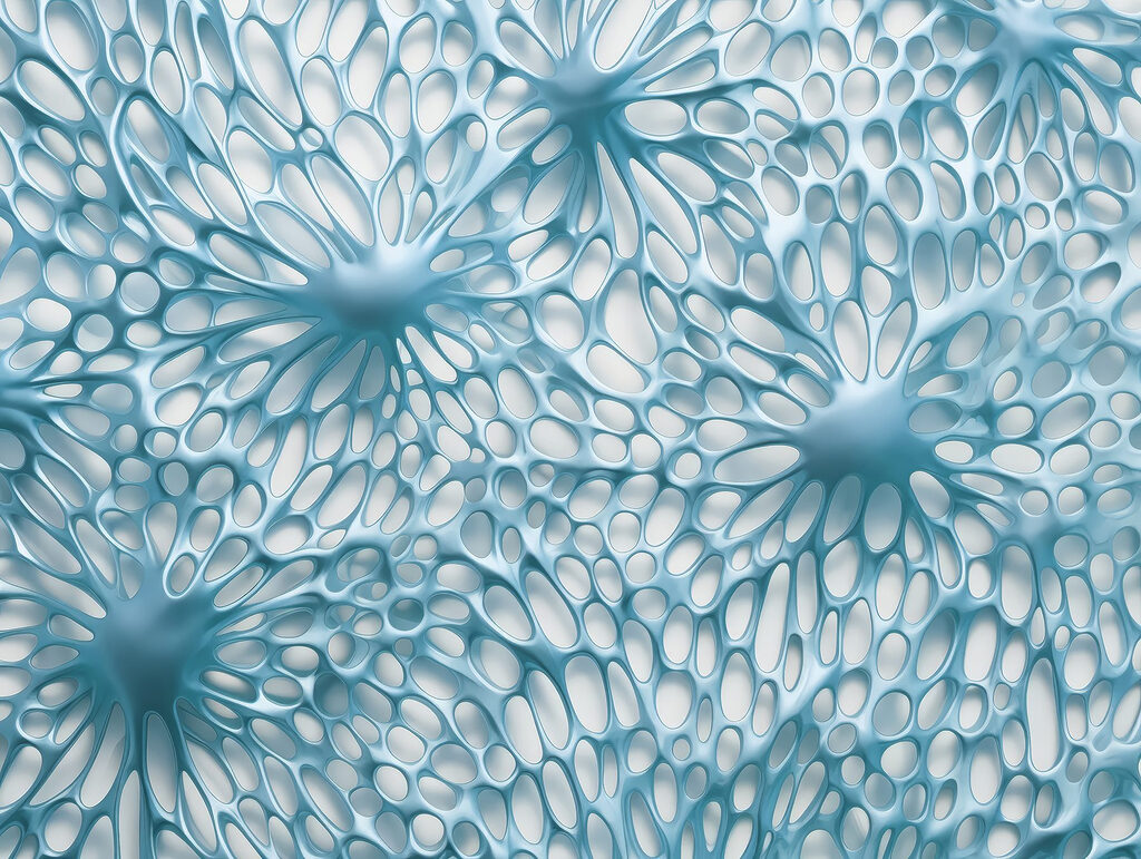 Forme organiche in tonalità blu rilassanti Forme organiche in tonalità blu rilassanti