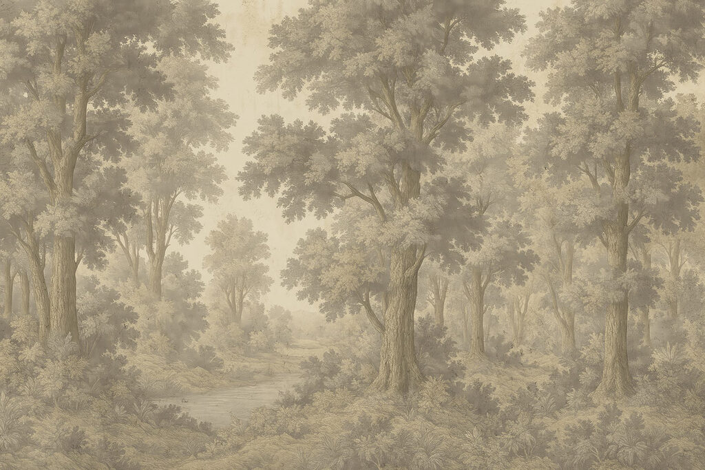 Paesaggio con alberi e fiume Paesaggio con alberi e fiume