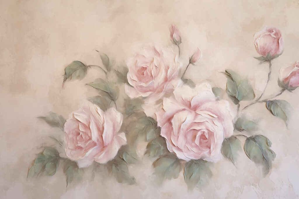 Pittura di rose rosa Pittura di rose rosa