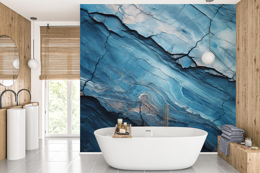 Carta da parati Formazioni rocciose e texture astratte di colore blu. - immagine 5