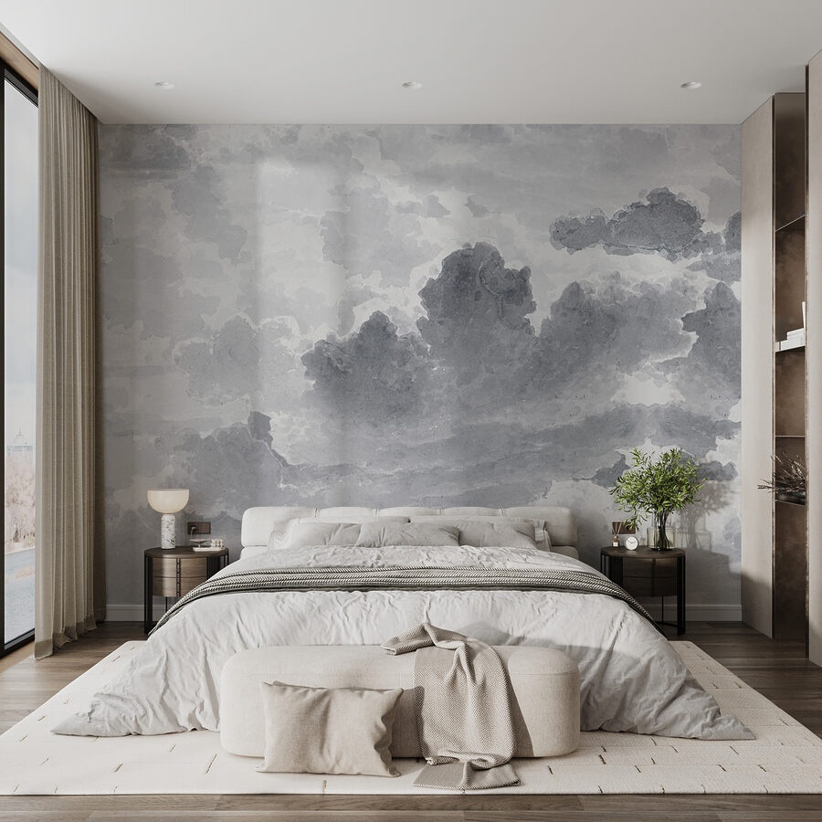 Un cielo grigio e bianco