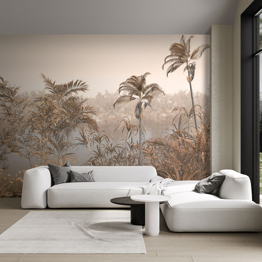 Una palude con piante e fiori