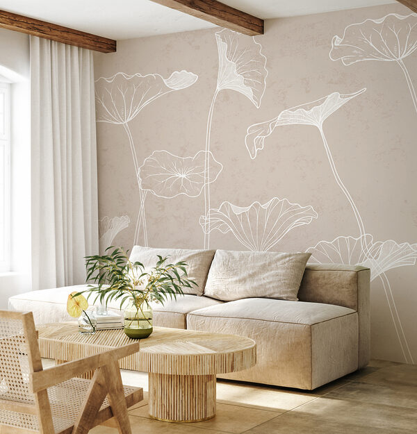 Un disegno a linee bianche di fiori Un disegno a linee bianche di fiori
