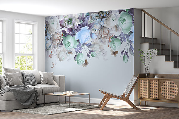 Elegante composizione floreale con farfalle Elegante composizione floreale con farfalle