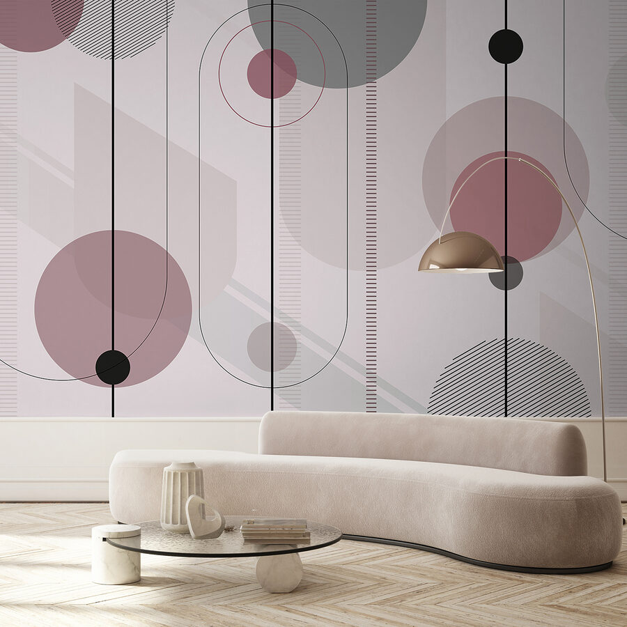 Forme astratte in una tavolozza di colori tenui.