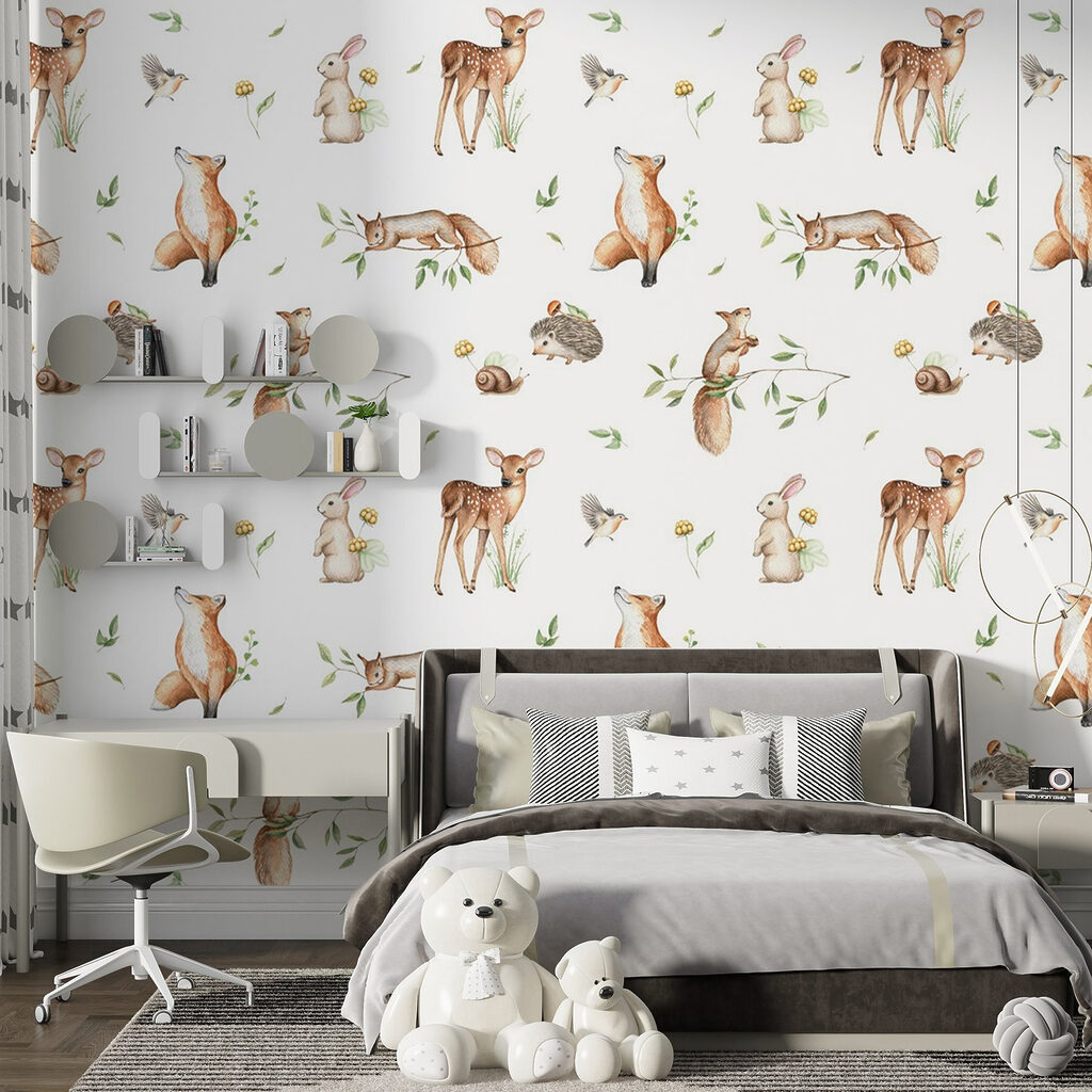 A pattern of animals and plants A pattern of animals and plants