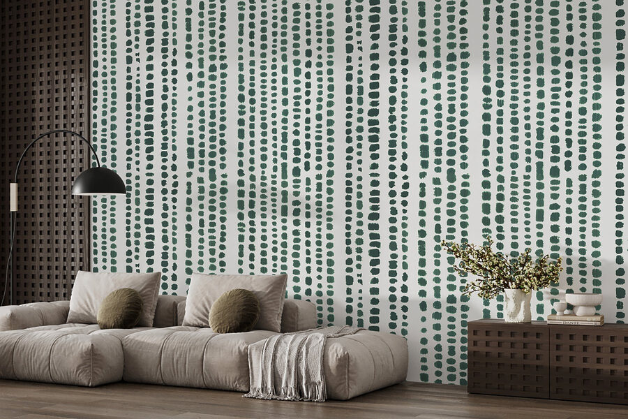 Un motivo verde e bianco
