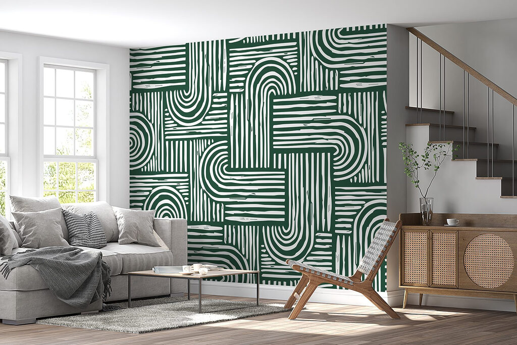 A pattern of lines and curves A pattern of lines and curves