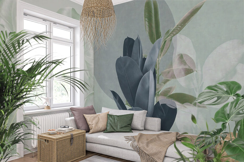 Elegant leaves on a pastel backdrop Elegant leaves on a pastel backdrop