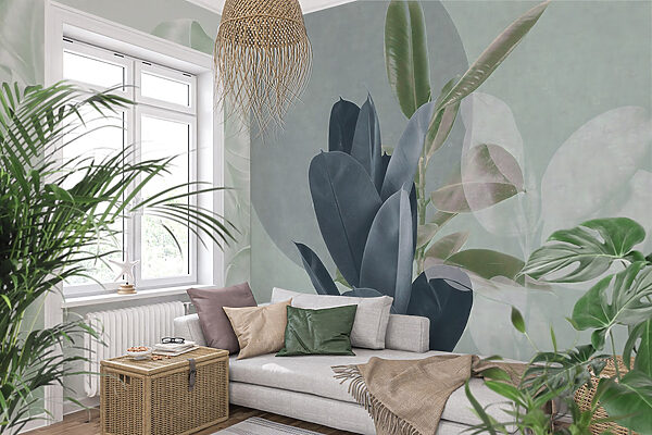 Elegant leaves on a pastel backdrop Elegant leaves on a pastel backdrop