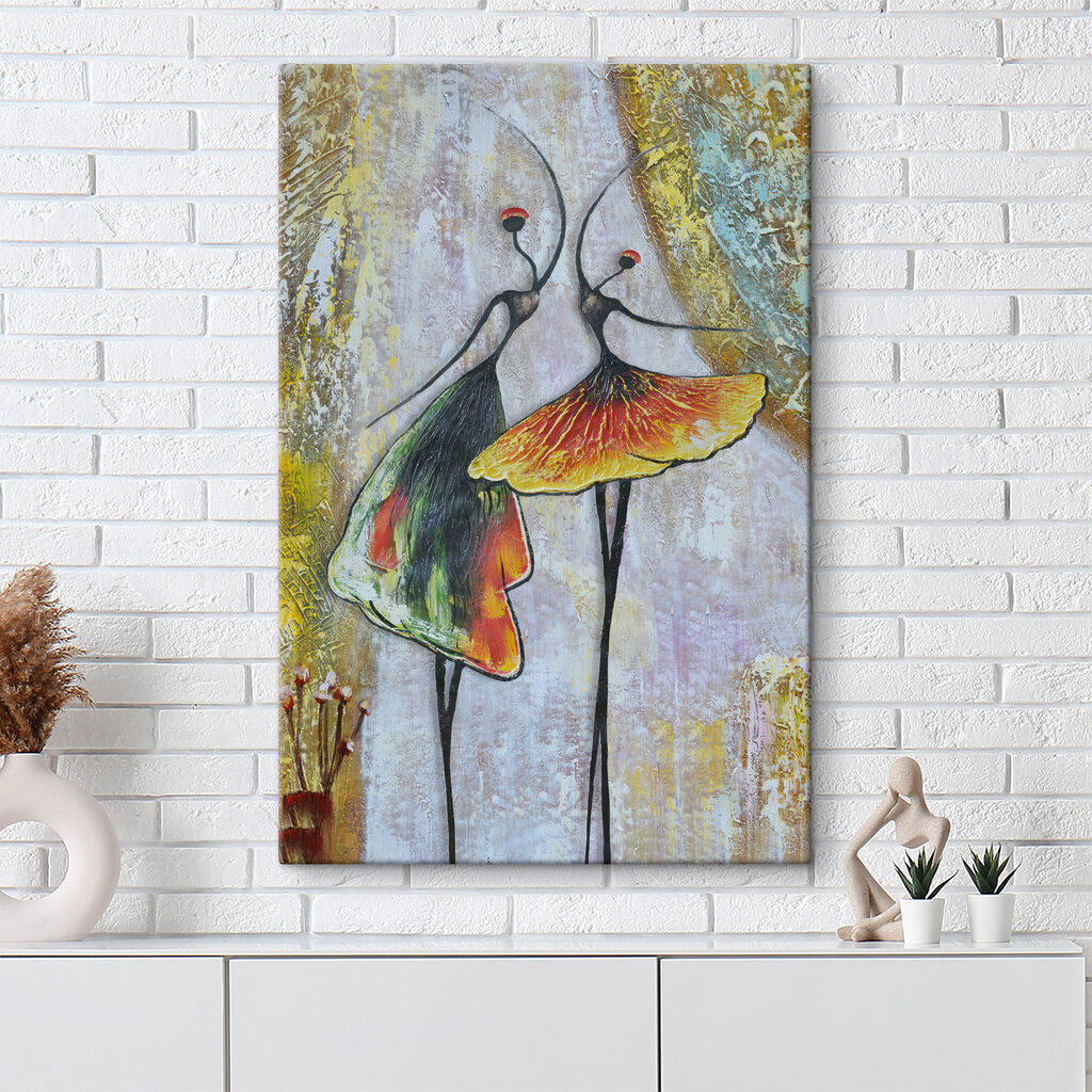 A painting of two women dancing A painting of two women dancing