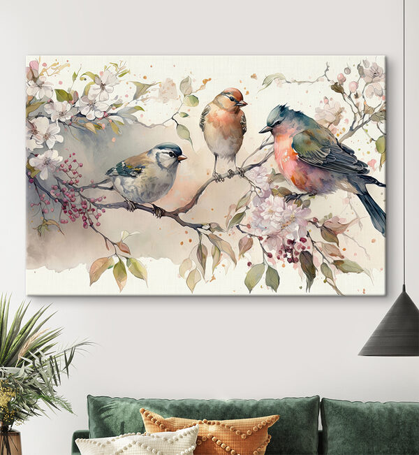 A group of birds on a branch