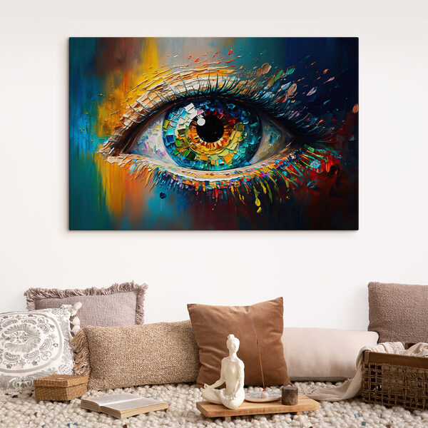 A colorful eye with many colors A colorful eye with many colors